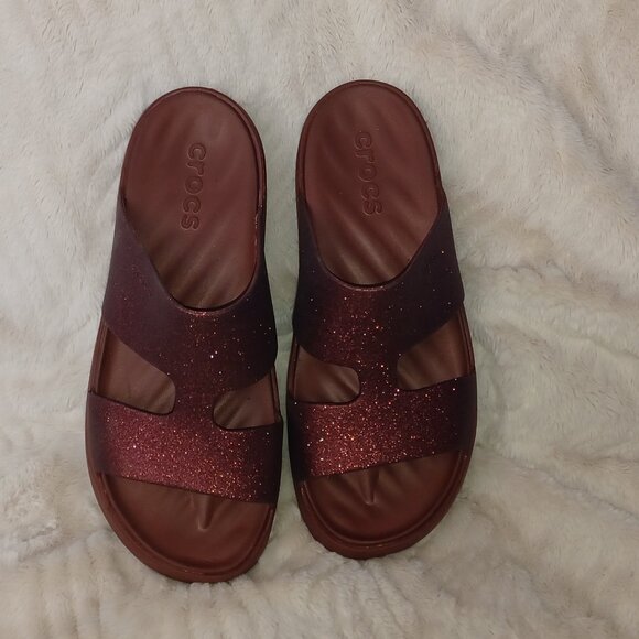 Crocs Getaway H-strap Glitter Platform Sandals - Picture 4 of 5